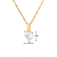 Zircon Love Heart Pendants Necklace For Women Lucky Charm Lover Clavicle Lady Feminino Choker Fashion Halloween Jewelry